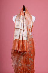 Floral Jaal Woven Tissue Silk Saree