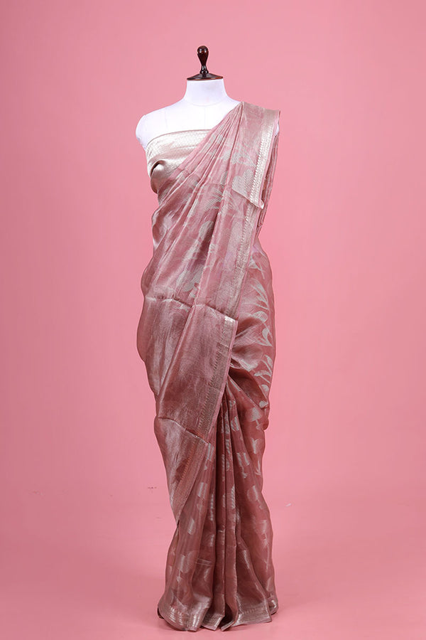 Buy Mauve Tissue Silk Saree Online