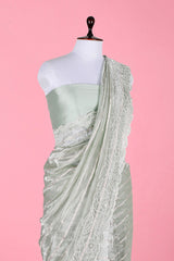 Mint Green Embellished Tissue Silk Saree - Chinaya Banaras