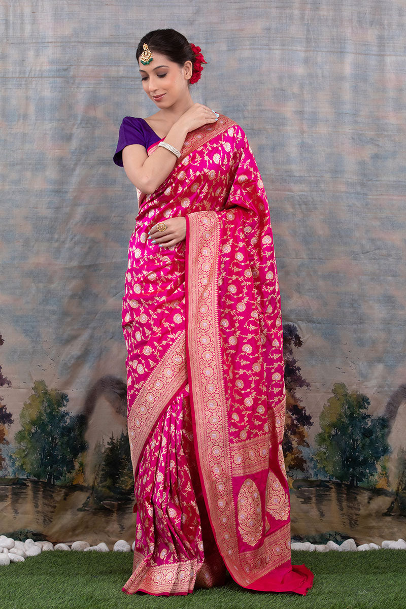 Buy Pink Sarees for Women by VISHNU WEAVES Online | Ajio.com