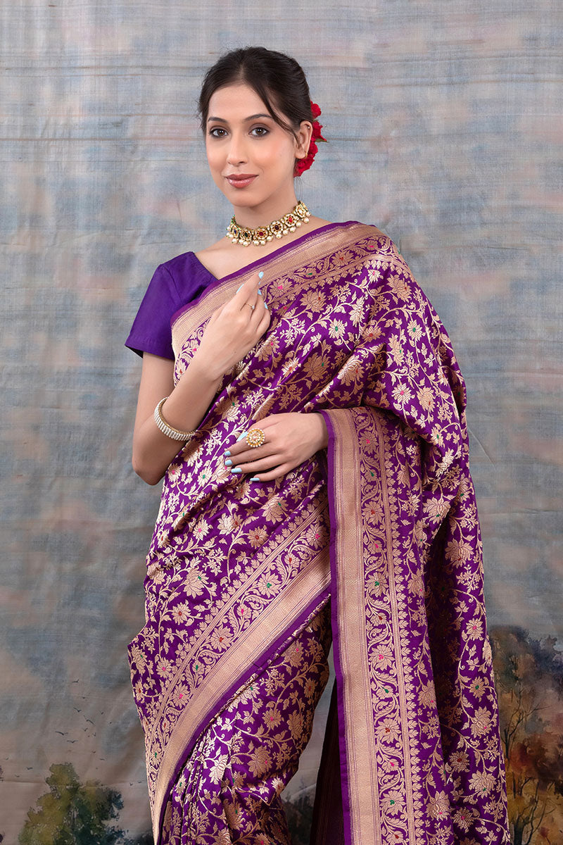 Women wearing Banarasi Silk Saree at Chinaya Banaars