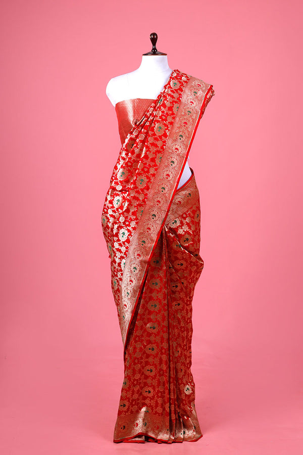 Meenadar Handwoven Banarasi Silk Saree By Chinaya Banaras