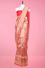 Pink Handwoven Banarasi Silk Saree By Chinaya Banaras