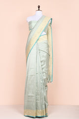 Baby Blue Handwoven Banarasi Silk Saree By Chinaya Banaras 