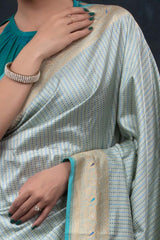 Baby Blue Handwoven Banarasi Silk Saree