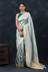 Baby Blue Handwoven Banarasi Silk Saree