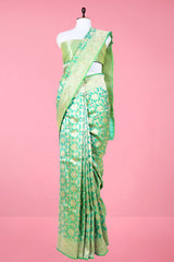 Green Banarasi Silk Saree By Chinaya Banaras