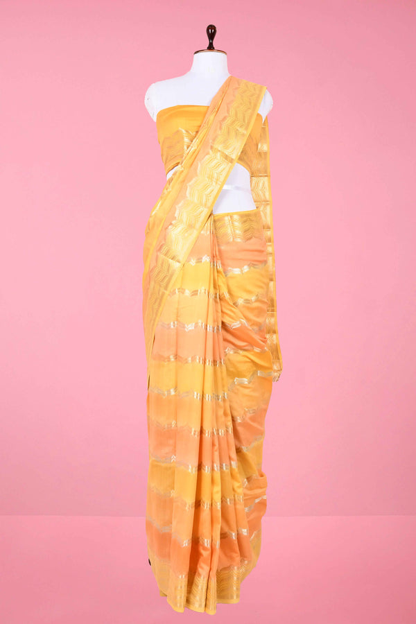 Yellow Rangkat Woven Chiniya Silk Saree By Chinaya Banaras
