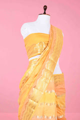 Honey Yellow Rangkat Woven Chiniya Silk Saree - Chinaya Banaras