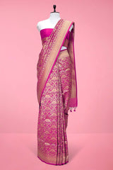 Silk saree, Semi silk saree,Pink Saree, Party wear saree, Wedding Saree