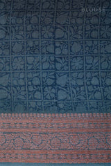 Deep Mustard Floral Printed Chanderi Silk  Saree