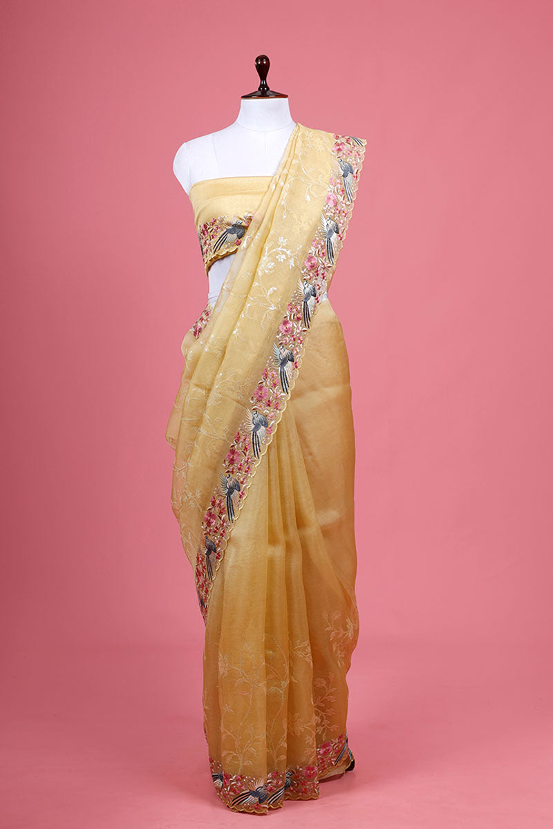 Embellished Organza Silk Saree By Chinaya Banaras
