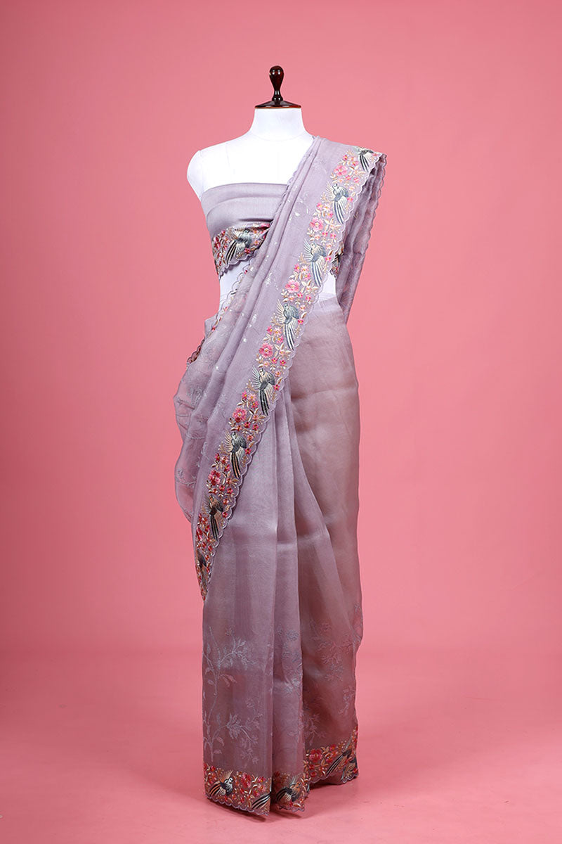 Embellished Organza Silk Saree By Chinaya Banaras