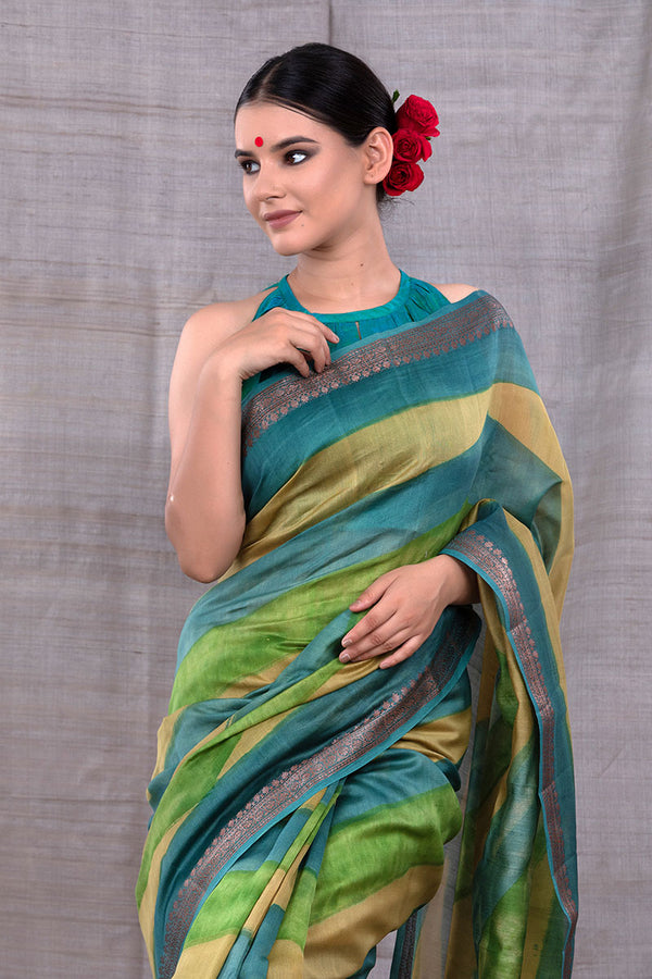 Persian Green Rangkat Chanderi Silk Saree