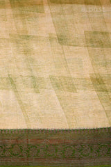 Finch Green Woven Chanderi Silk Saree
