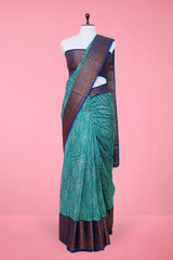Women in Cyan Blue Woven Chanderi Silk Saree By Chinaya Banaras