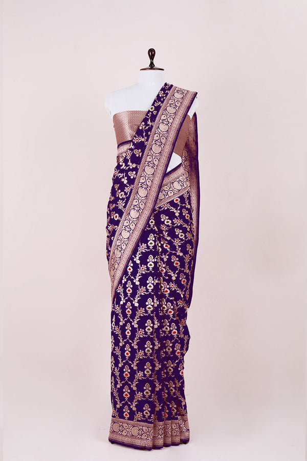 Meenadar Handwoven Banarasi Katan Silk Saree By Chinaya Banaras