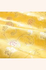 Fabric, Yellow fabric, banarasi fabric, silk fabric, brocade fabric, handloom fabric, indian fabric