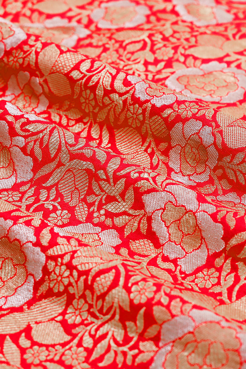 Fabric, red fabric, banarasi fabric, silk fabric, brocade fabric, handloom fabric, indian fabric