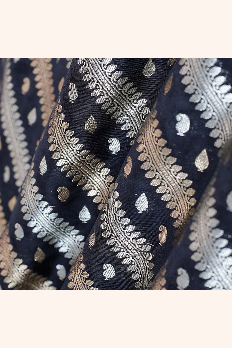 Fabric, Ink Black fabric,  banarasi fabric, silk fabric, brocade fabric, handloom fabric, indian fabric