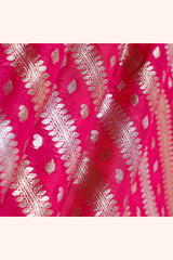 Fabric, Magenta Pink fabric, banarasi fabric, silk fabric, brocade fabric, handloom fabric, indian fabric