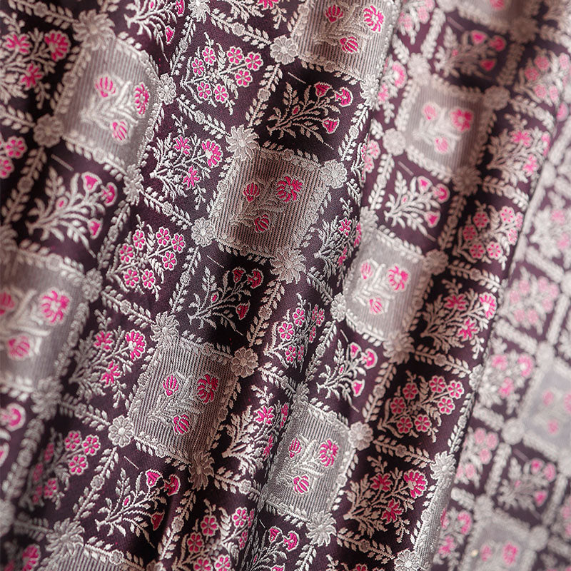 Handwoven Satin Silk Fabric By Chinaya Banaras