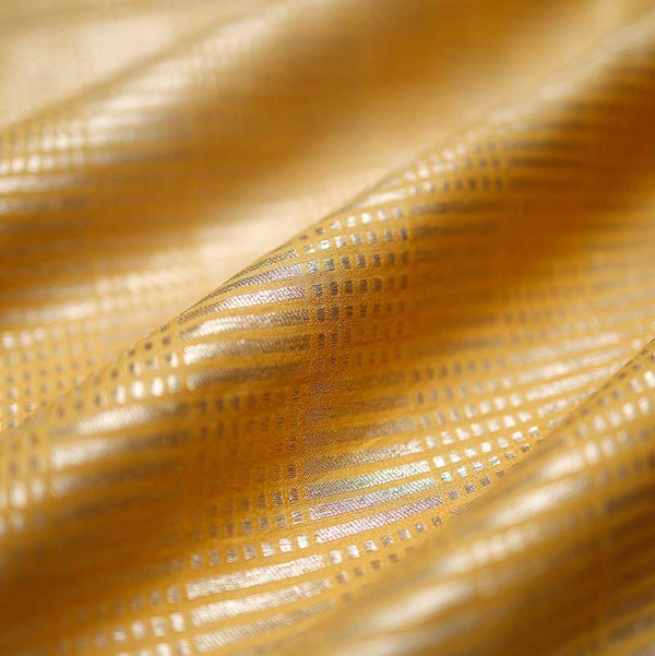 Gold Yellow Geometrical Woven Mulberry Silk Fabric