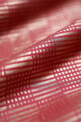 Rose Pink Geometrical Woven Mulberry Silk Fabric - Chinaya Banaras