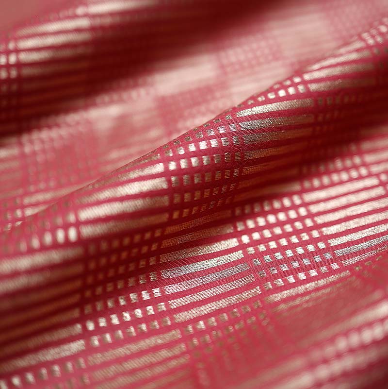 Rose Pink Geometrical Woven Mulberry Silk Fabric