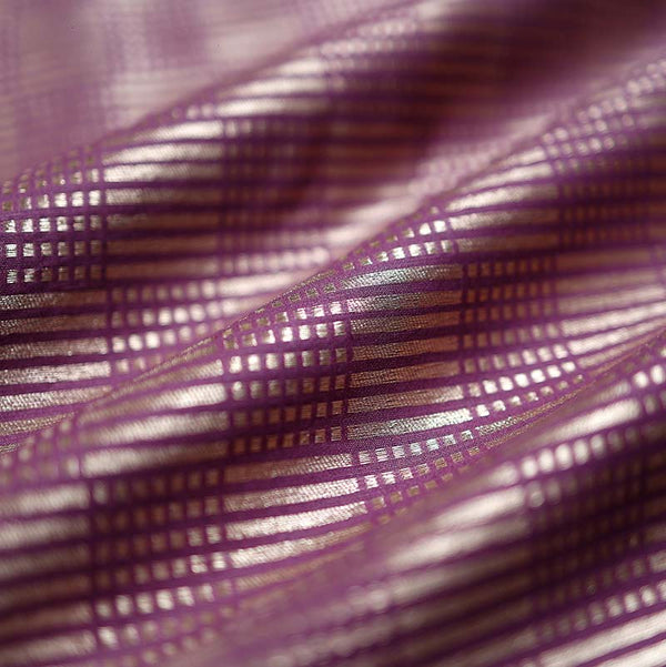 Purple Geometrical Woven Mulberry Silk Fabric