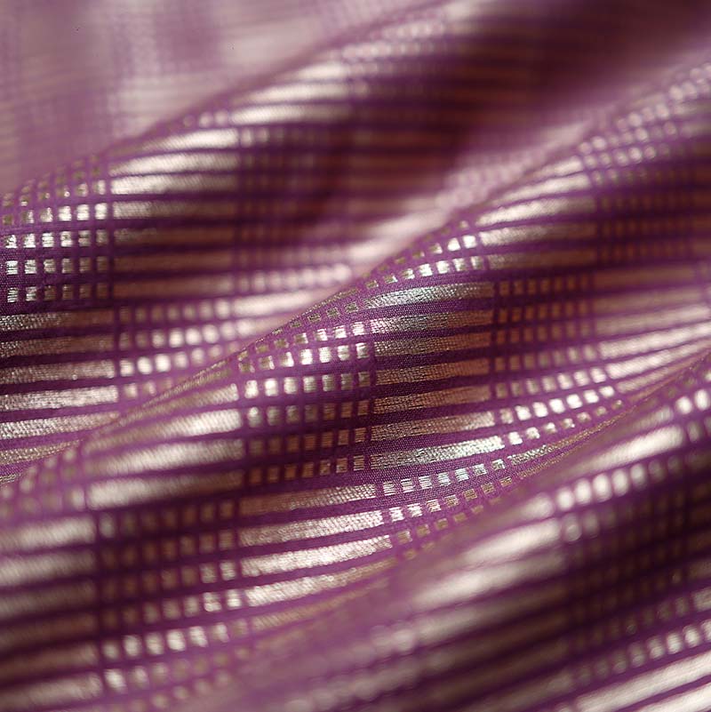 Purple Geometrical Woven Mulberry Silk Fabric At Chinaya Banaras