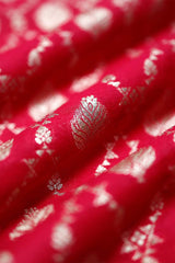 Pink Ethnic Woven Mulberry Silk Fabric - Chinaya Banaras