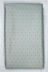 Powder Blue Ethnic Woven Mulberry Silk Fabric - Chinaya Banaras