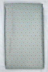 Powder Blue Ethnic Woven Mulberry Silk Fabric