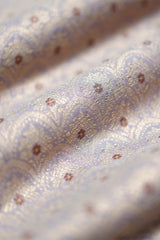 Lavender Grey Ethnic Woven Mulberry Silk Fabric - Chinaya Banaras