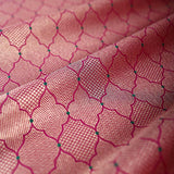 Magenta Pink Geometrical Woven Banarasi Silk Fabric At Chinaya Banaras