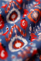 Blue Patola Printed Chanderi Silk Fabric - Chinaya Banaras