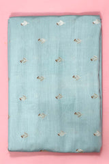 Powder Blue Woven Mulberry Silk Fabric