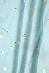 Powder Blue Woven Mulberry Silk Fabric