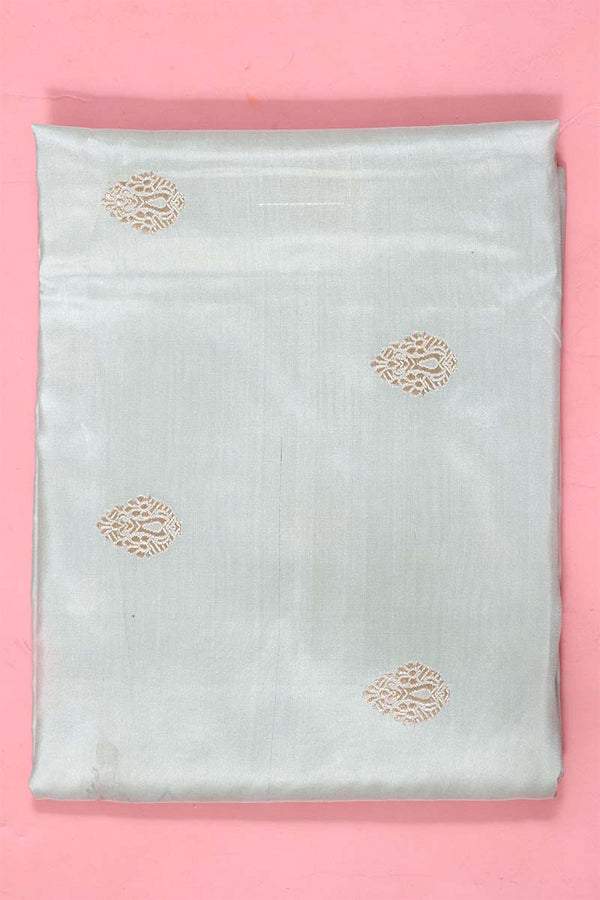 Mint Green Handloom Banarasi Katan Silk Fabric
