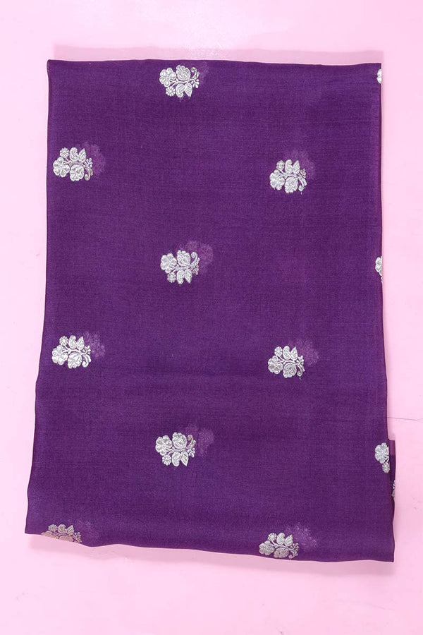 Purple Handloom Organza Silk Fabric