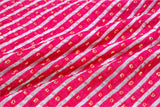 Magenta Pink Banarasi Chiniya Silk Bandhni Fabric