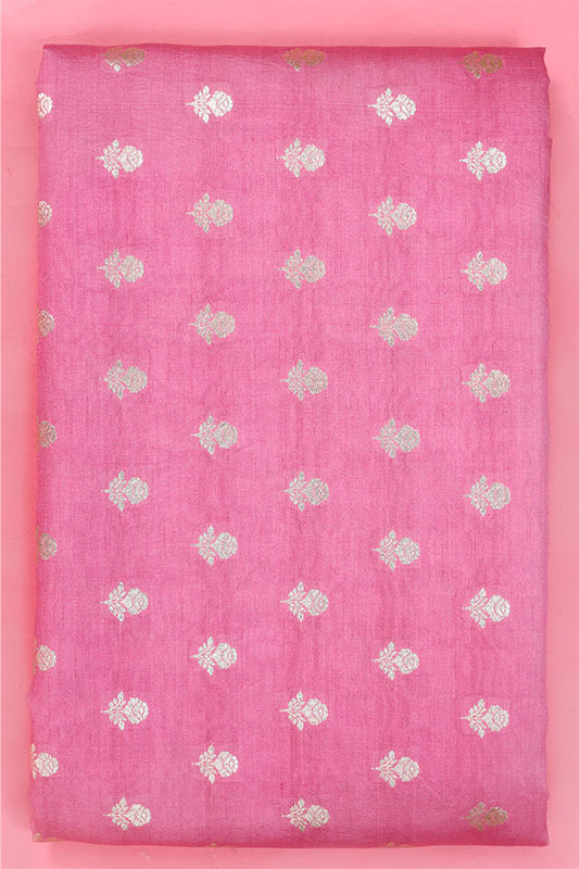 Pink Banarasi Silk Fabric