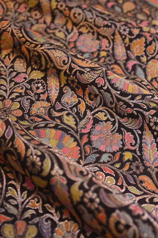 navy blue fabric, banarasi fabric​, banarasi brocade fabric​, banarasi silk fabric​, banarasi fabric online​, Chiniya Silk Fabric 