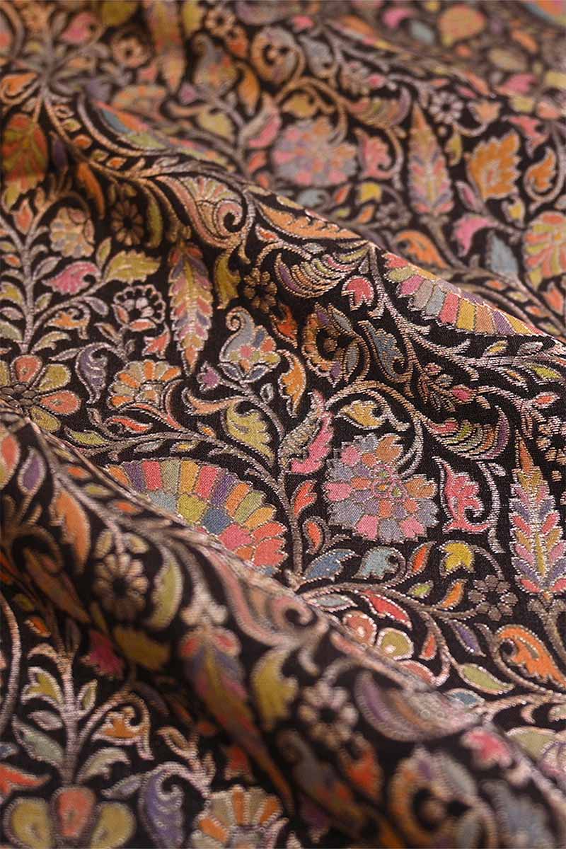 navy blue fabric, banarasi fabric​, banarasi brocade fabric​, banarasi silk fabric​, banarasi fabric online​, Chiniya Silk Fabric 