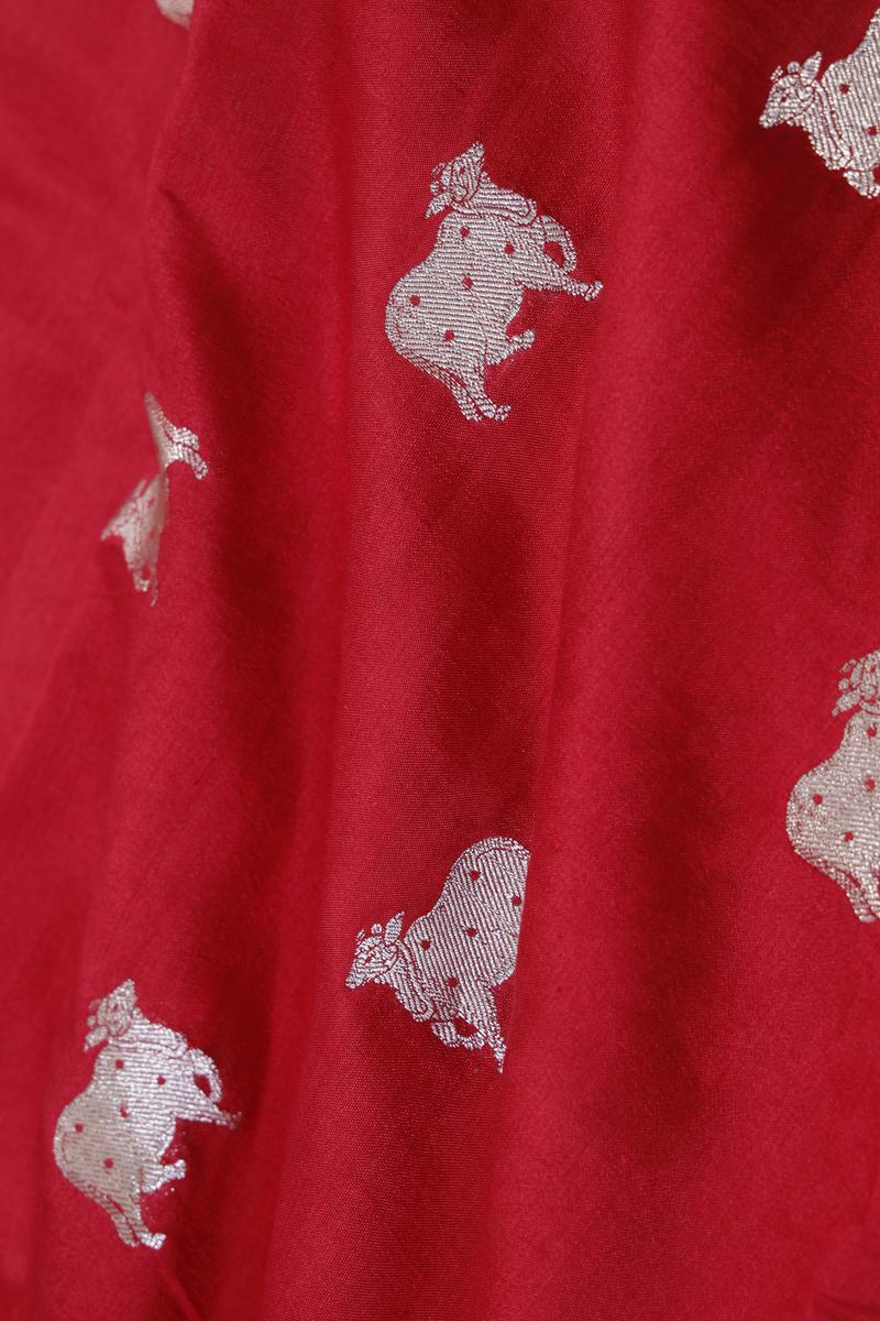 Red fabric, banarasi fabric​, banarasi brocade fabric​, banarasi silk fabric​, banarasi fabric online​