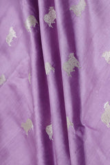 Lilac Chiniya Banarasi Silk Fabric with Pichwai Motifs