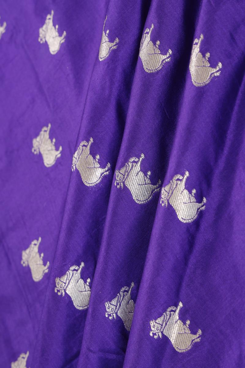 Purple fabric, banarasi fabric​, banarasi brocade fabric​, banarasi silk fabric​, banarasi fabric online​