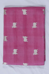 Pink Chiniya Banarasi Silk Fabric with Pichwai Motifs