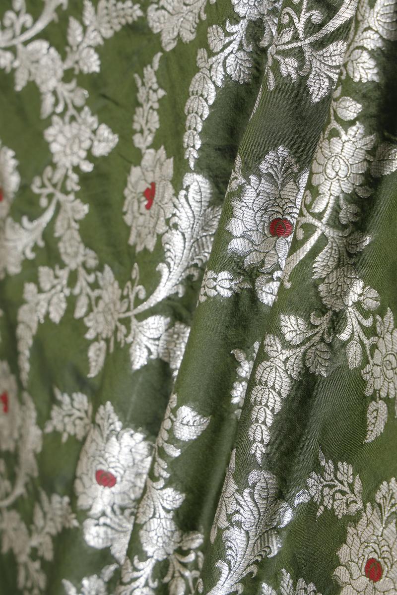heena green fabric, banarasi fabric​, banarasi brocade fabric​, banarasi silk fabric​, banarasi fabric online​